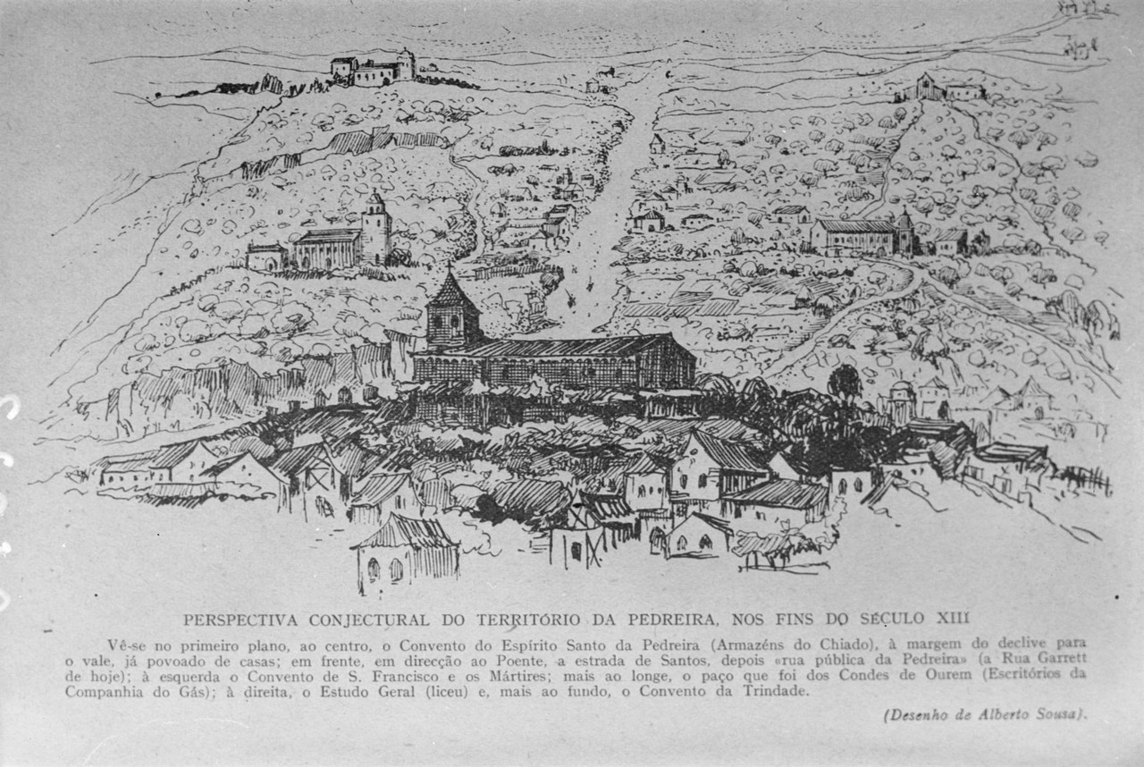 Desenho da autoria de Alberto Sousa. Rrepresenta o