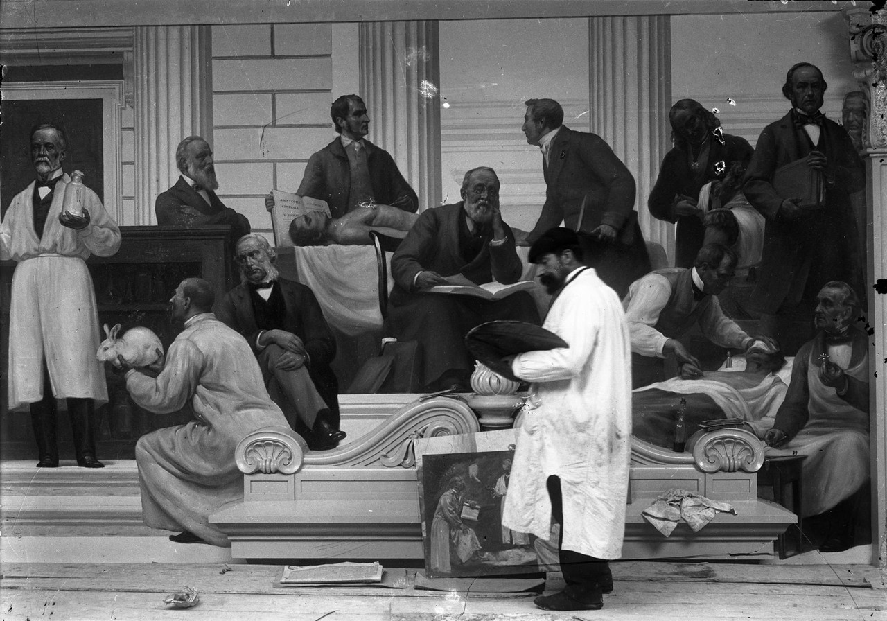 Escola Médica - Pasteur, pintura mural de Veloso 