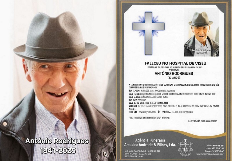 FOTO RIP DE ANTÓNIO RODRIGUES-83 ANOS (CATRO DAIR