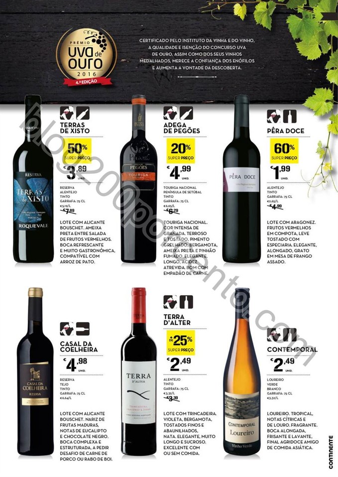 Antevisão Folheto CONTINENTE Vinhos promoções d