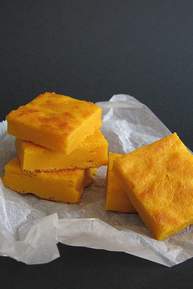 quadrados de cenoura e claras