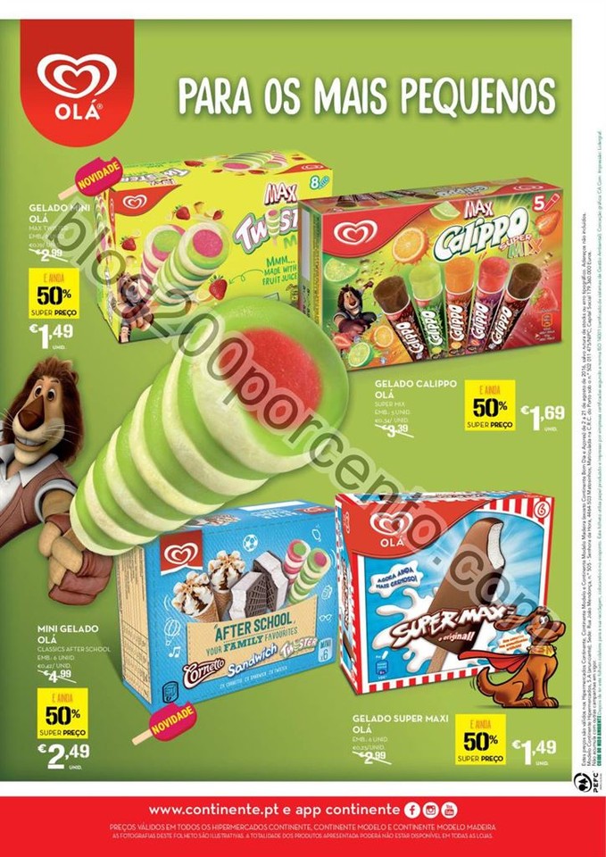Antevisão Folheto CONTINENTE Gelados promoções 
