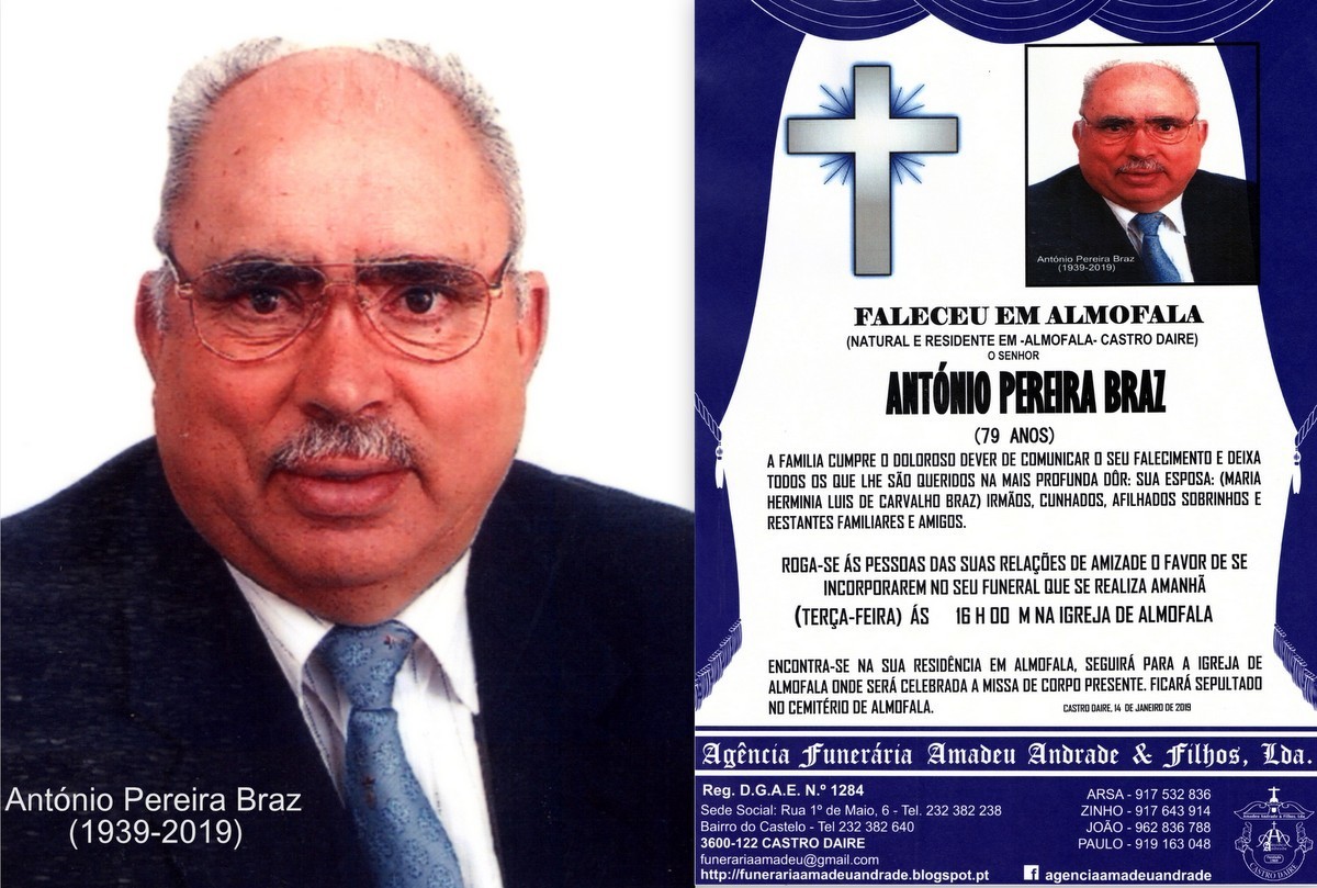 FOTO RIP-ANTÓNIO PEREIRA BRAZ--79 ANOS (ALMOFALA)