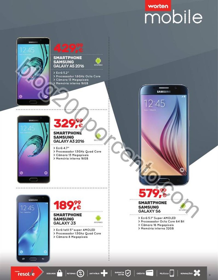 Antevisão Folheto WORTEN Mobile promoções de 7 