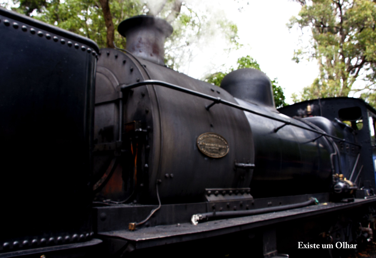 No comboio a vapor
