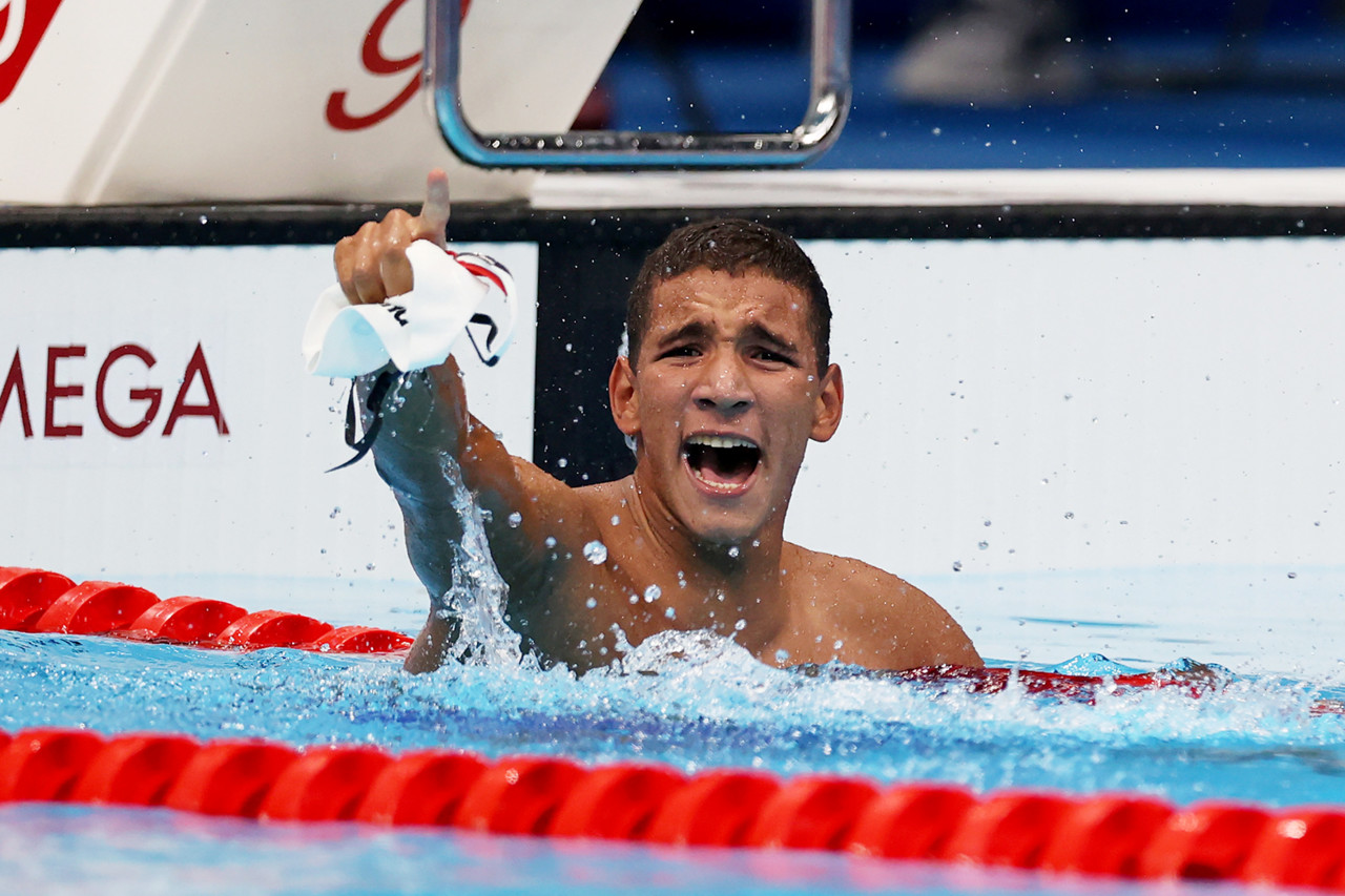 Ahmed Hafnaoui conquistou medalha surpreendente