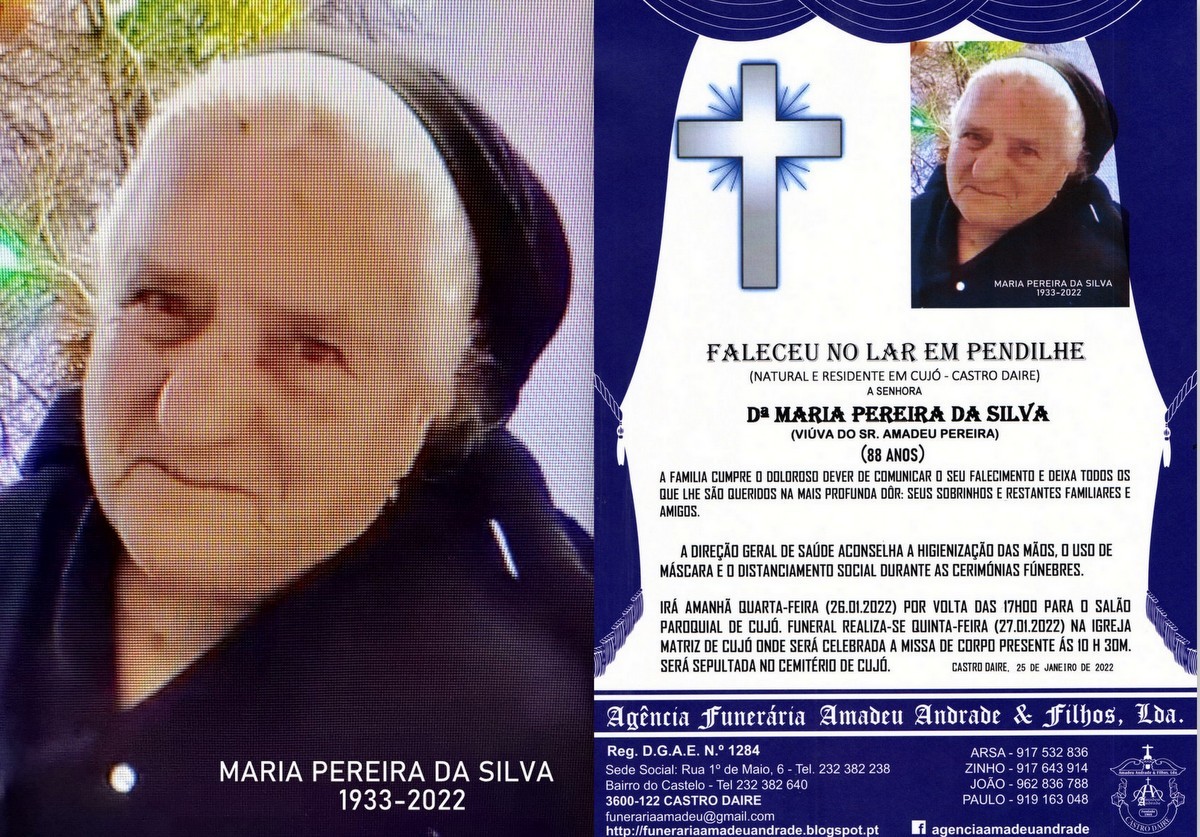 FOTO RIP DE MARIA PEREIRA DA SILVA-88 ANOS (CUJÓ)