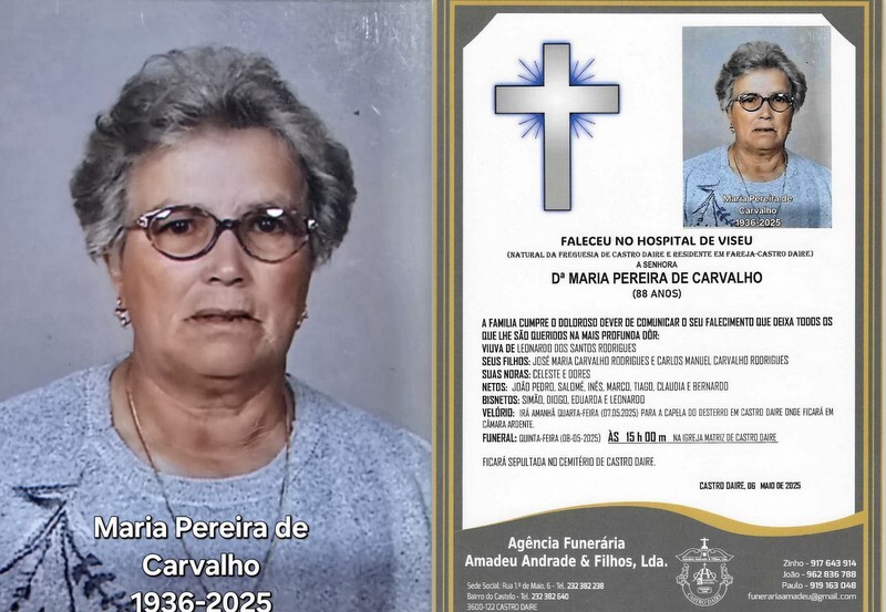 FOTO RIP DE MARIA PEREIRA DE CARVALHO -88 ANOS (FA