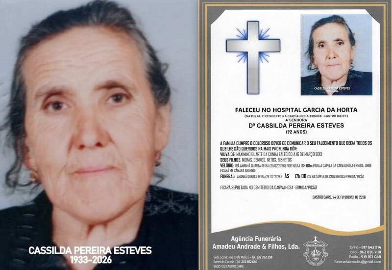 FOTO RIP DE CASSILDA PEREIRA ESTEVES -92 ANOS (CAR