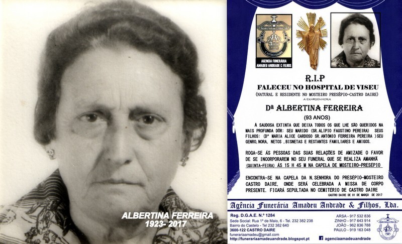 RIP-FOTO - DE ALBERTINA FERREIRA -93 ANOS (MOSTEIR