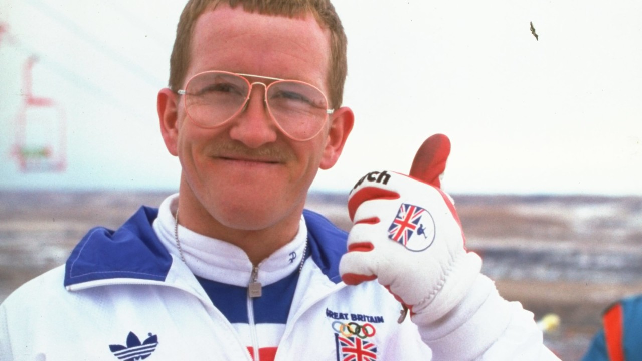 Eddie Edwards foi uma figura caricata nos saltos de esqui em Calgary