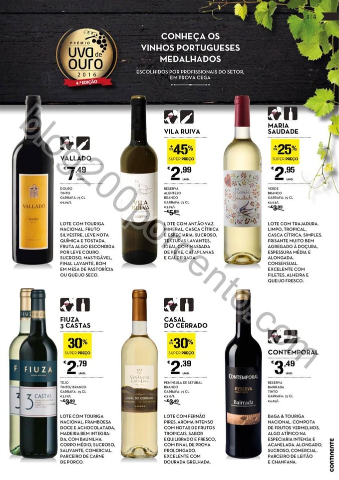 Antevisão Folheto CONTINENTE Vinhos promoções d
