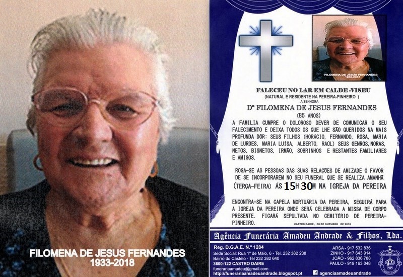 FOTO RIP  DE FILOMENDA DE JESUS FERNANDES-85 ANOS 