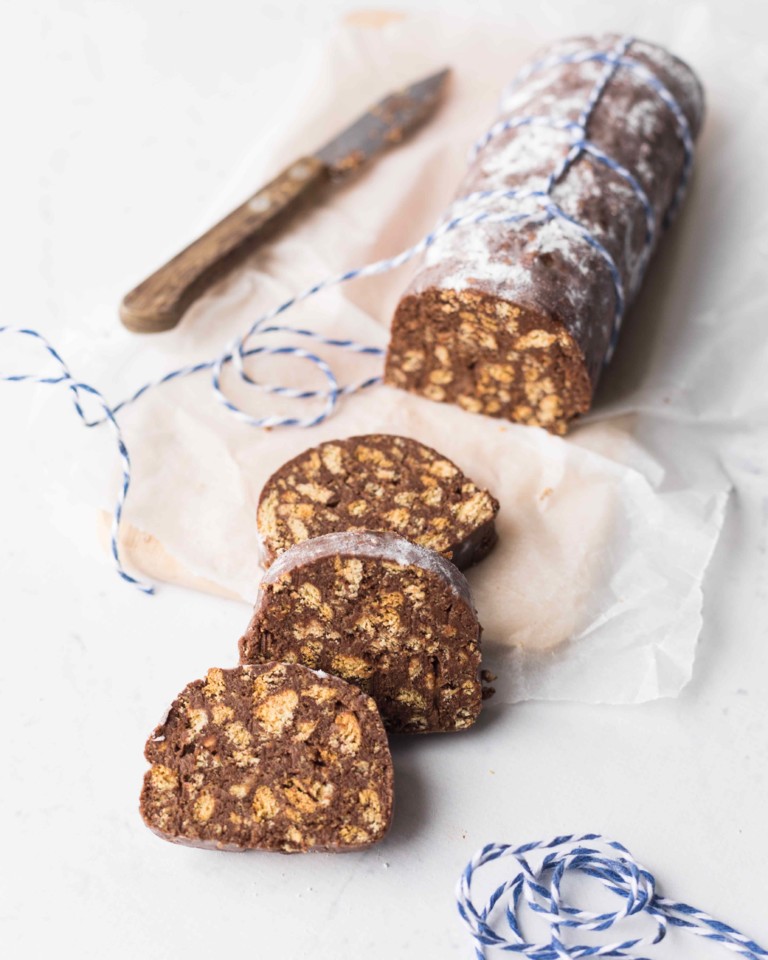 Salame de chocolate saudável