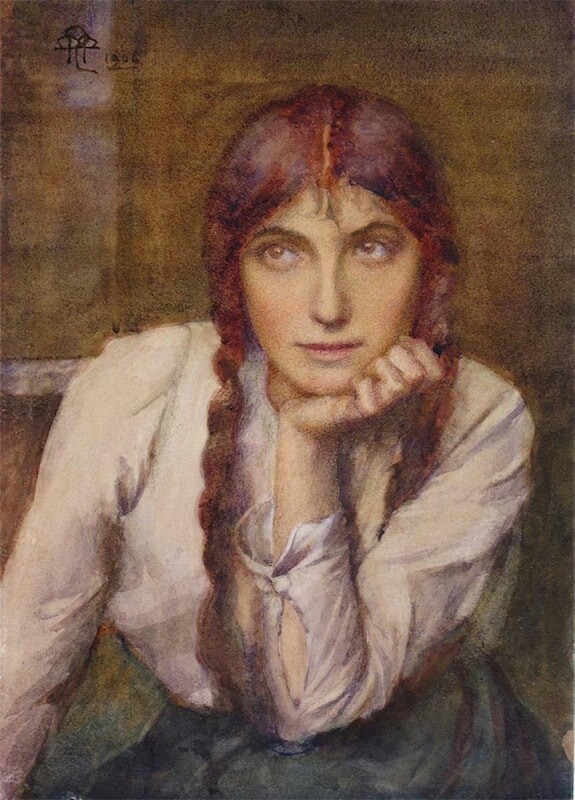 seated girl henry meynell rheam 1906.jpg