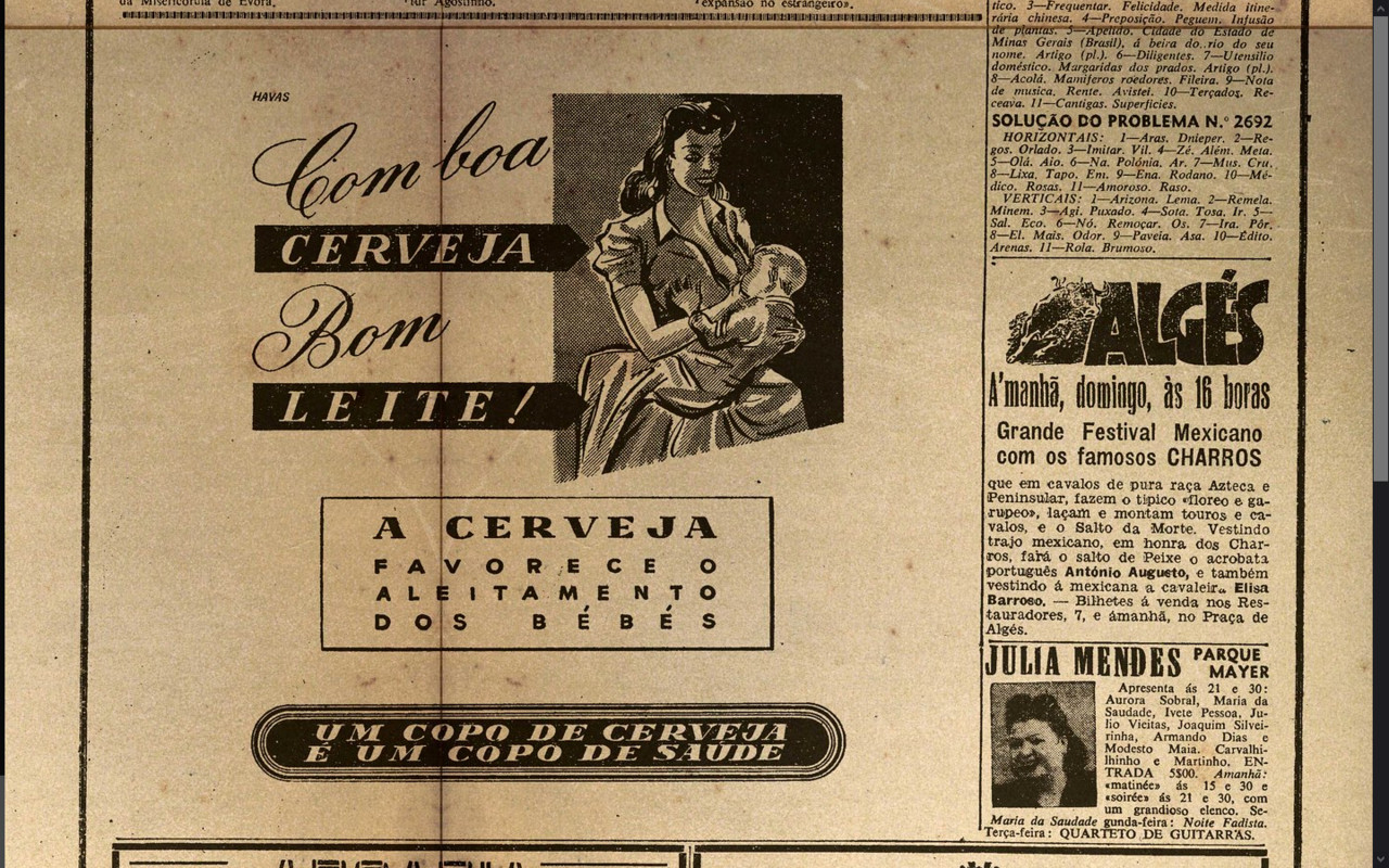 Com boa cerveja bom leite… (Diario de Lisbôa, 18-3-950. p. 4)