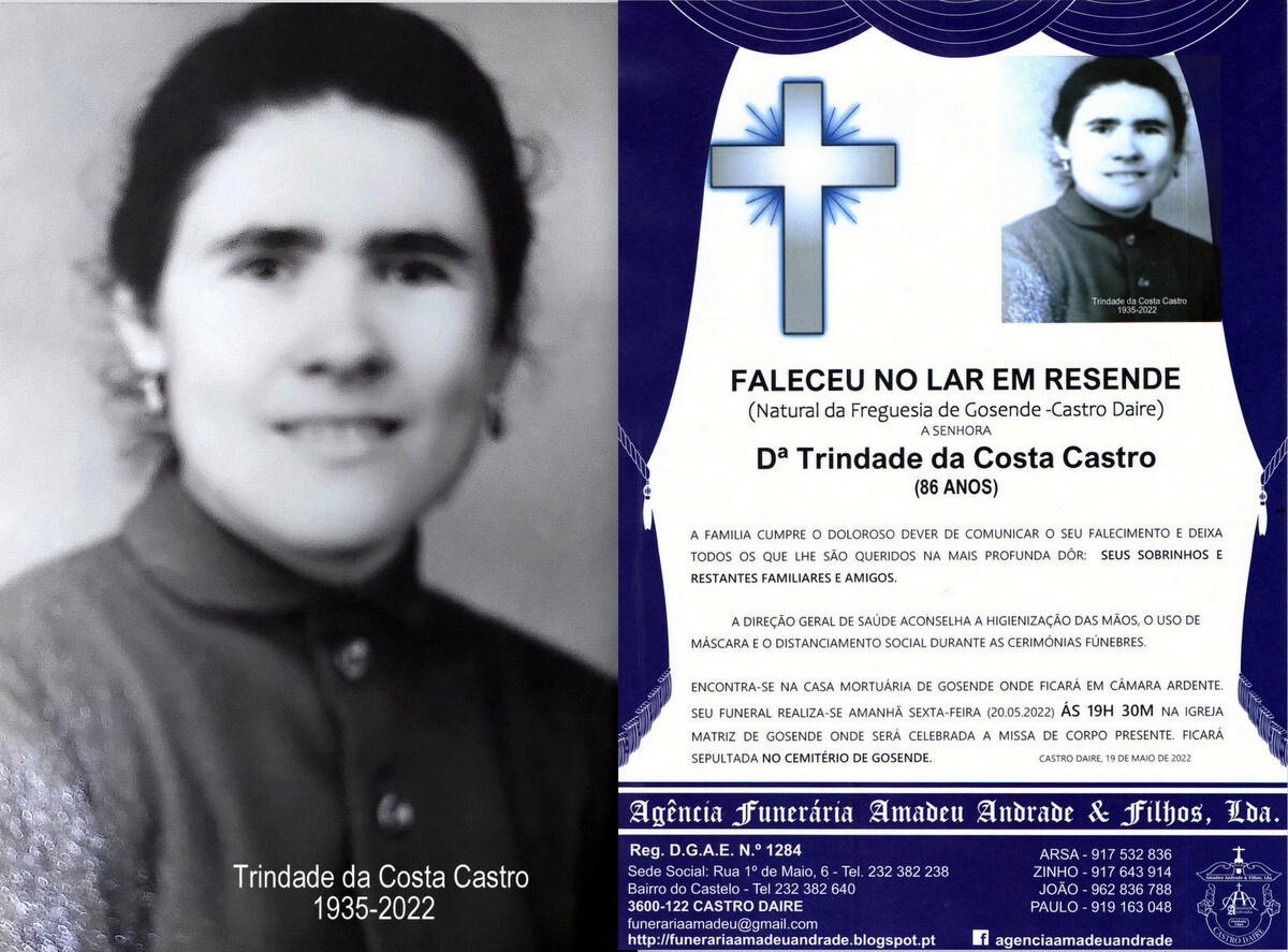 FOTO RIP DE TRINDADE DA COSTA CASTRO -86 ANOS (GOS