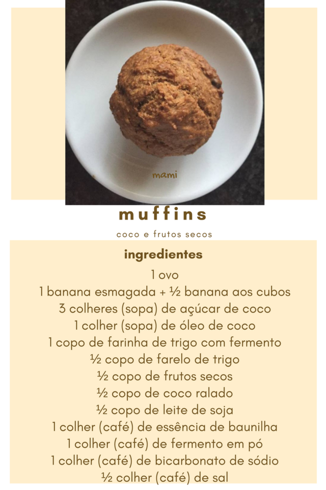 queques de coco e frutos secos