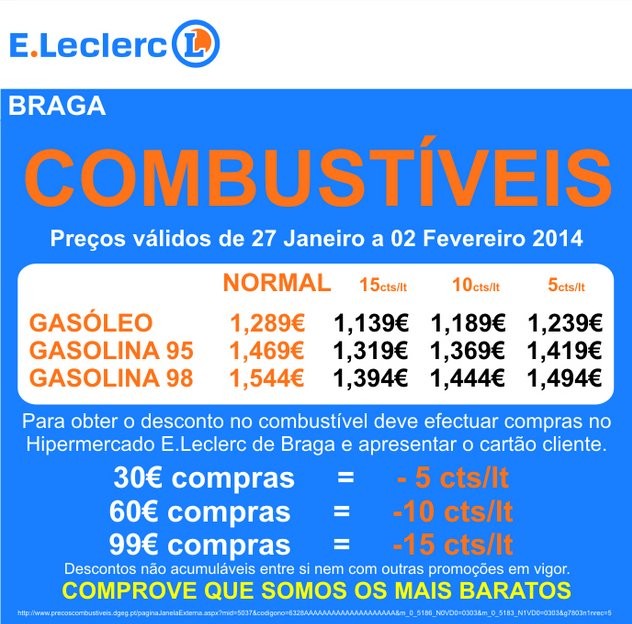 Especial | E-LECLERC | Combustiveis - Braga, até 2 fevereiro