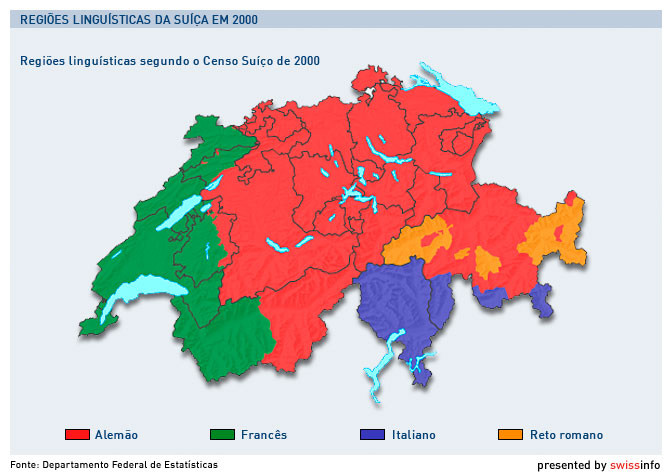 Карта швейцарии по языкам