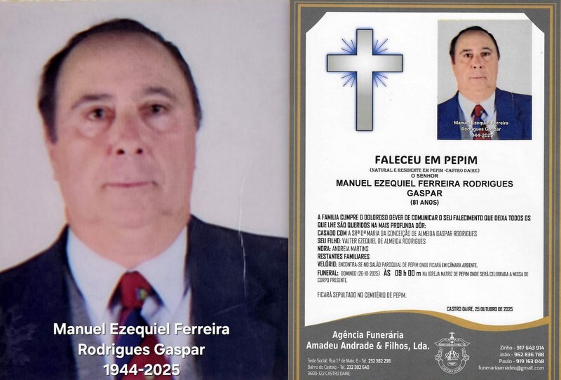 FOTO RIP DE MANUEL EZEQUIEL FERREIRA RODRIGUES GAS