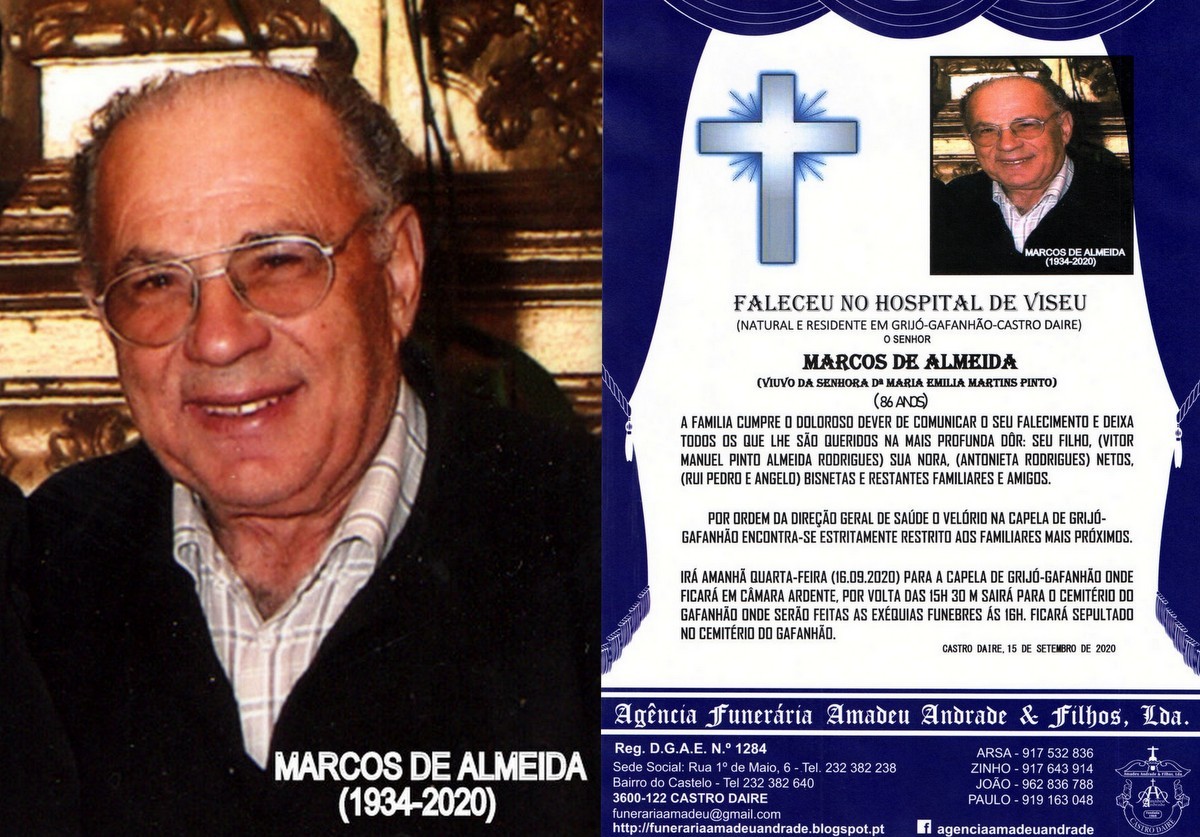 FOTO RIP DE MARCOS DE ALMEIDA -86 ANOS (GRIJÓ-GAF