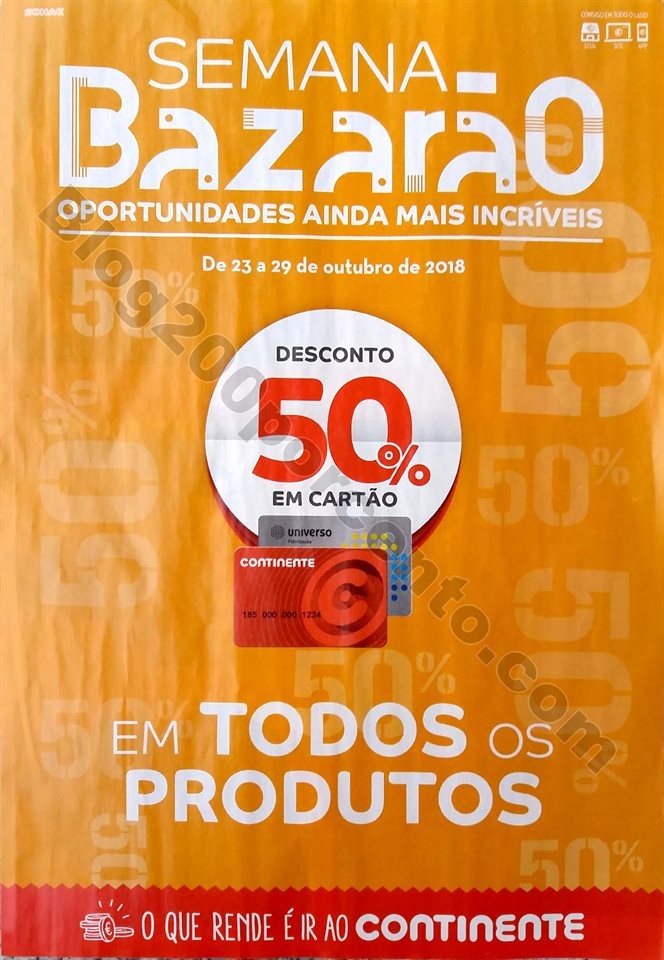 antevisao folheto continente bazarao 23 a 29 outub