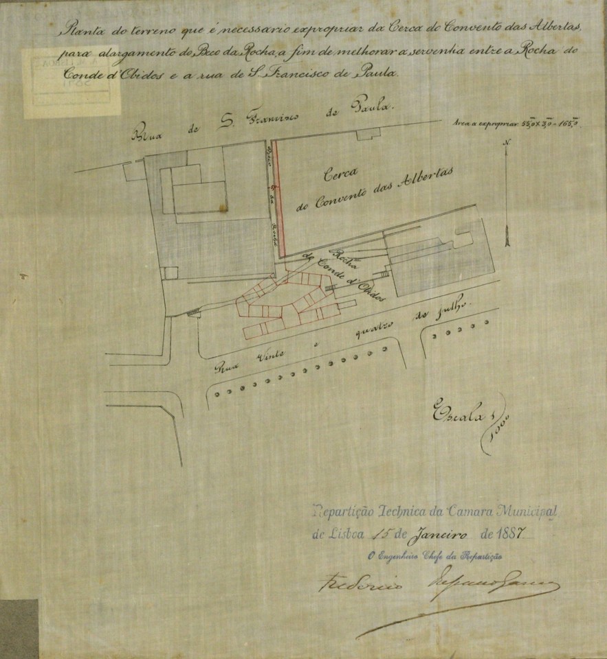 Planta do terreno que é necessário expropriar da
