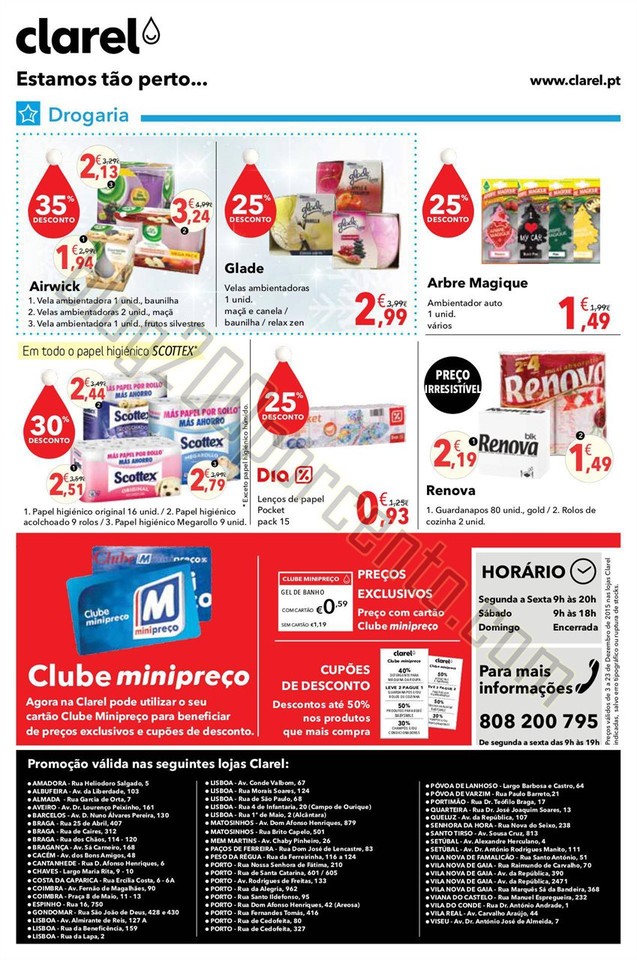 Antevisão Folheto CLAREL Natal promoções de 3 a