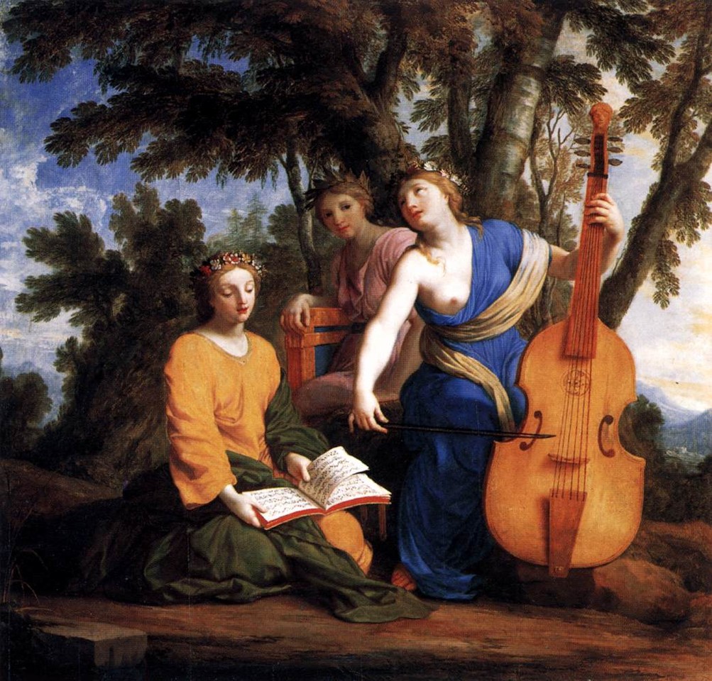 As musas Melpomene, Erato e Poliímnia (Le Suerer, 1652-55)