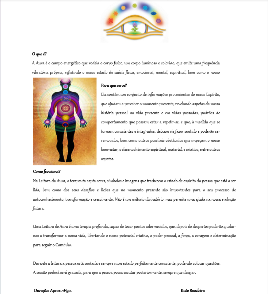 Leitura da Áura - Reiki Cura Natural e Evolução