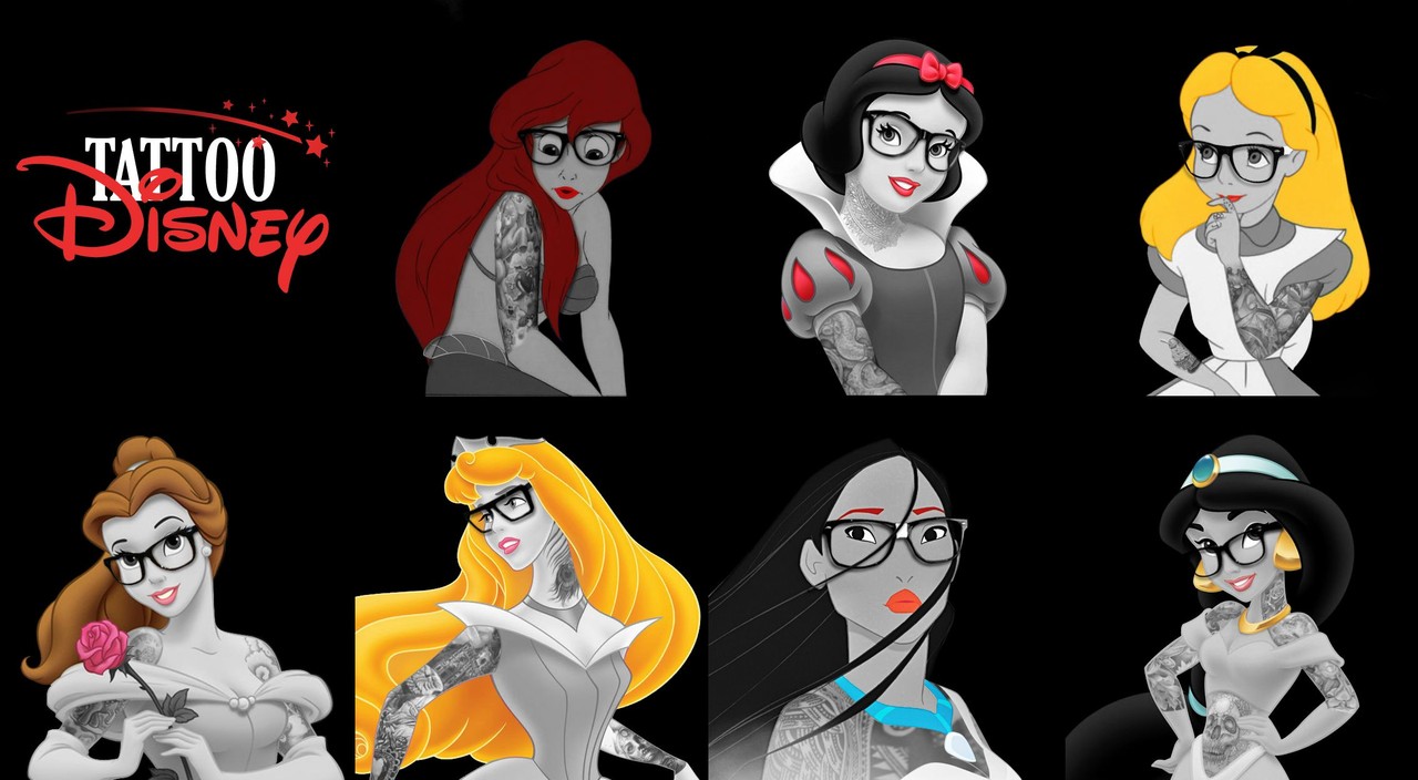 branca de neve com tatuagem