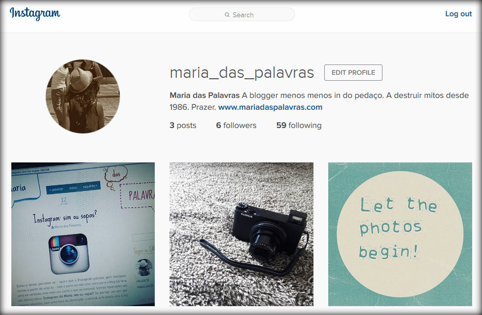 Maria das Palavras no Instagram