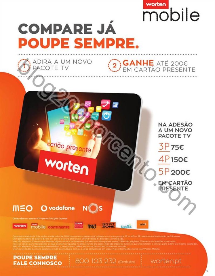 Antevisão Folheto WORTEN Mobile promoções de 7 