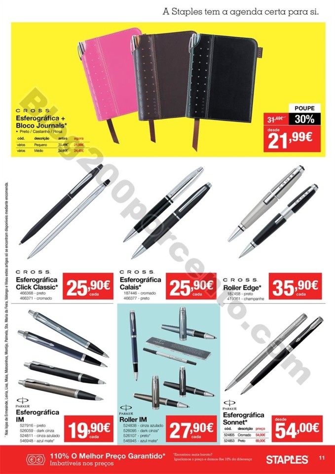 Antevisão Folheto STAPLES Agendas promoções de 