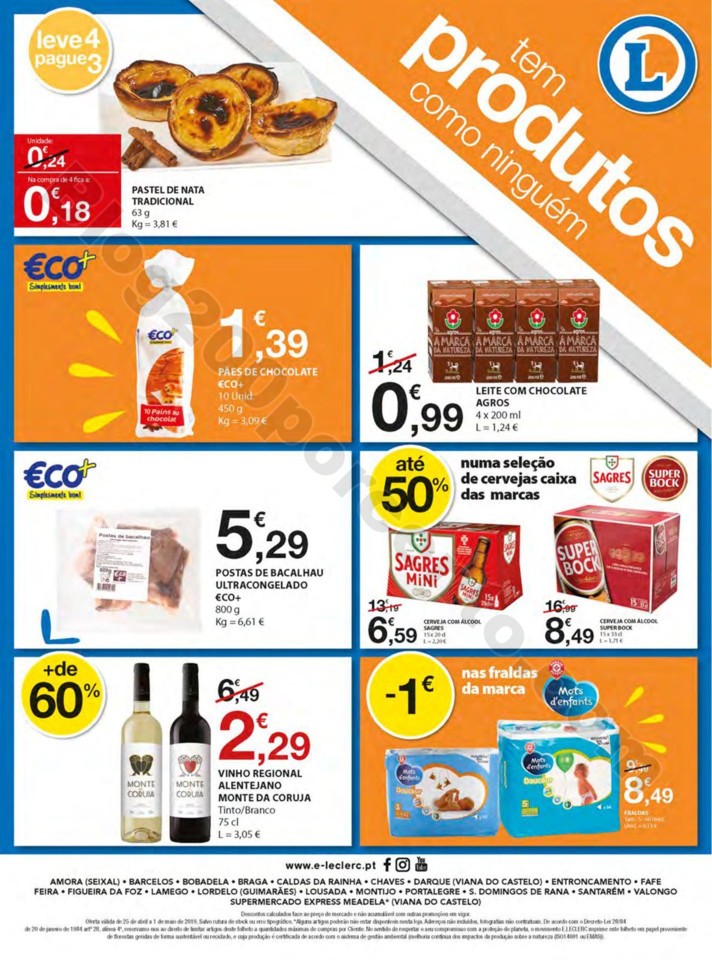 Antevisão Folheto E-Leclerc Promoções de 25 abr