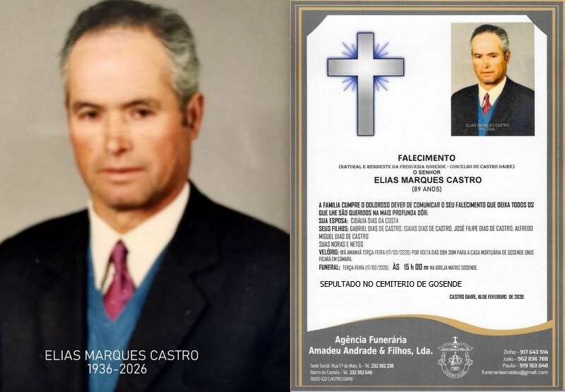 FOTO RIP DE ELIAS MARQUES CASTRO -89 ANOS (GOSENDE