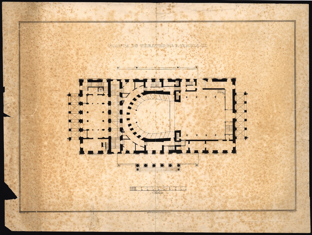 Planta do Theatro de D. Maria II - Fortunato Lodi.