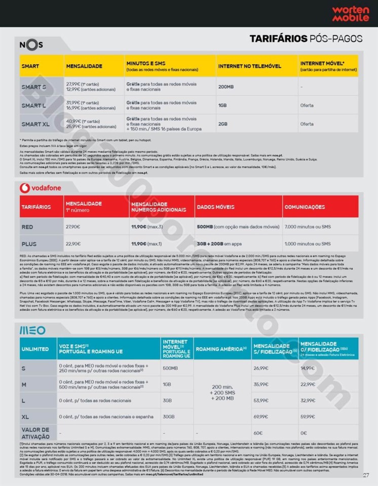 Antevisão Folheto WORTEN Mobile promoções de 15