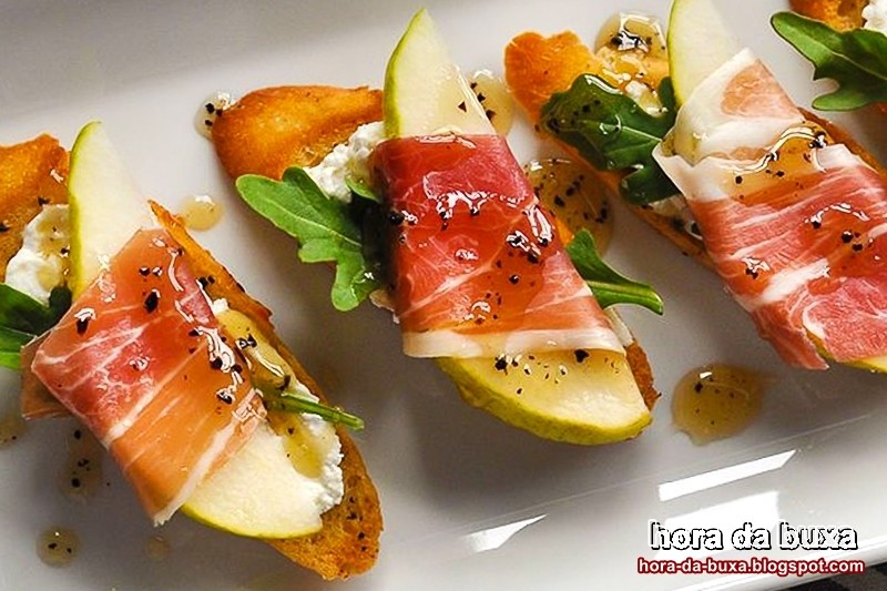 Presunto com Pera e Mel à moda da Bruxinha - hora