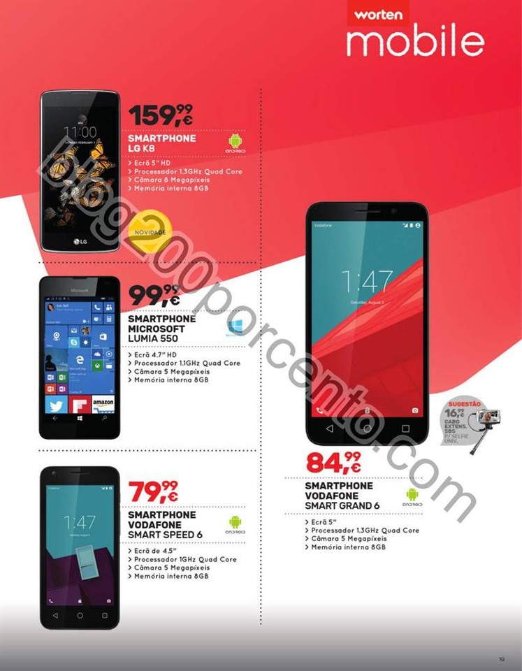 Antevisão Folheto WORTEN Mobile promoções de 7 