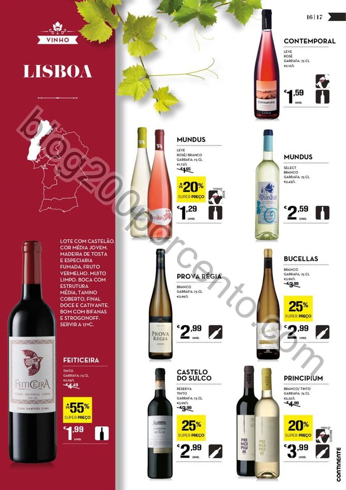 Antevisão Folheto CONTINENTE Vinhos promoções d