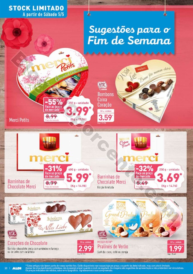 Antevisão Folheto ALDI Dia da mãe promoções a 