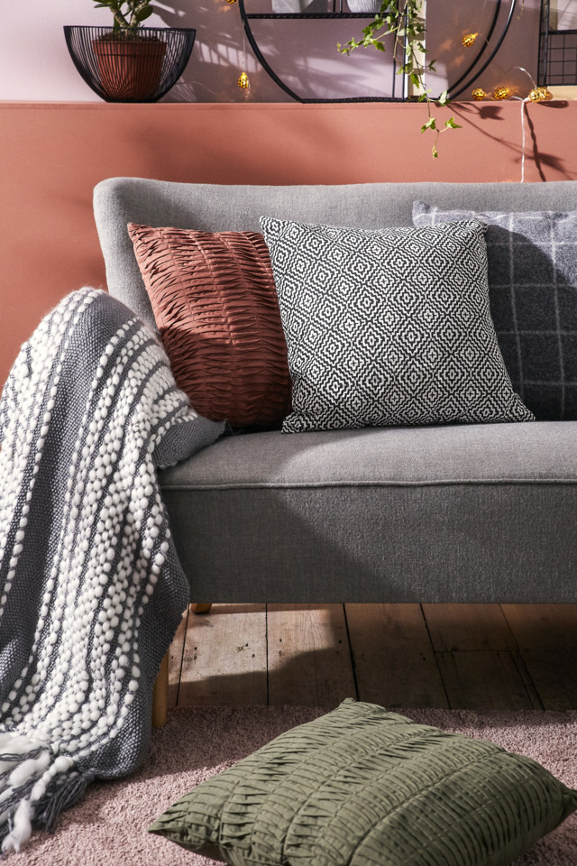 Terracota Pleated Cushion €10, White Tribal Cush