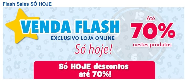 Flash Sales | TOYSRUS | até 70% desconto, só hoje