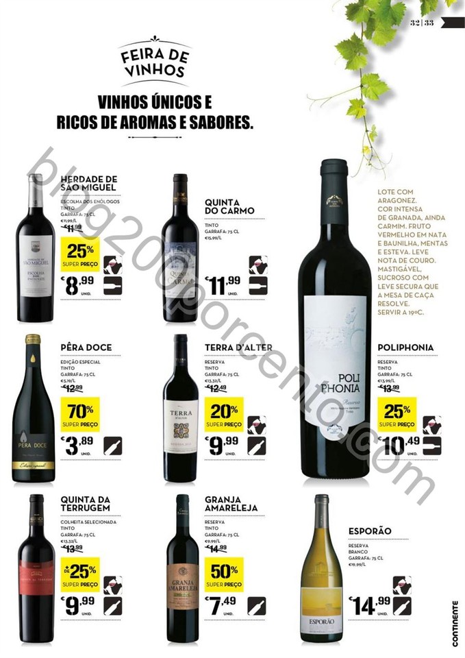 Antevisão Folheto CONTINENTE Vinhos promoções d