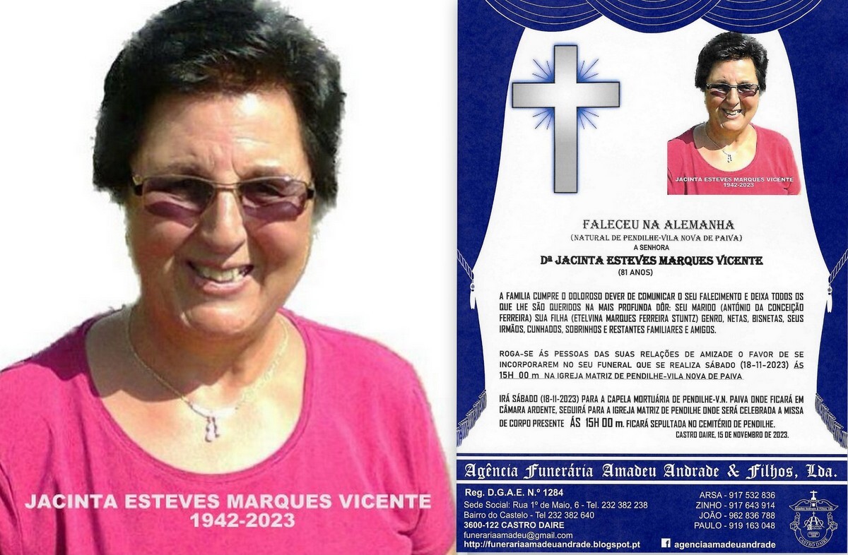 FOTO RIP  DE JACINTA ESTEVES MARQUES VICENTE -81 A