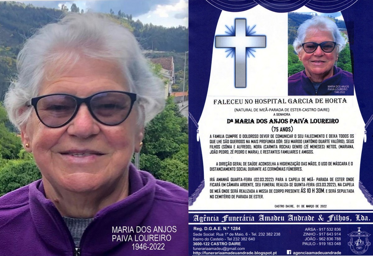FOTO RIP  DE DE MARIA DOS ANJOS PAIVA LOUREIRO- 75