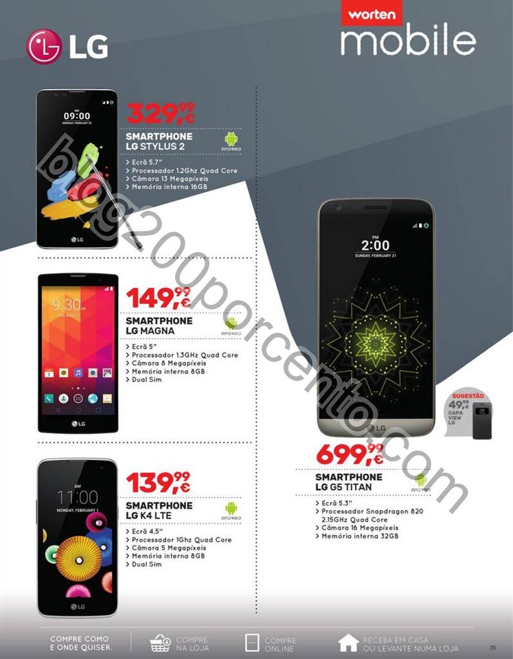 Antevisão Folheto WORTEN Mobile promoções de 7 