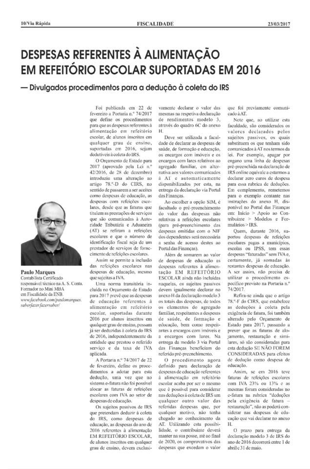 Via Rápida 2017-03-23 Refeições escolares 2016.